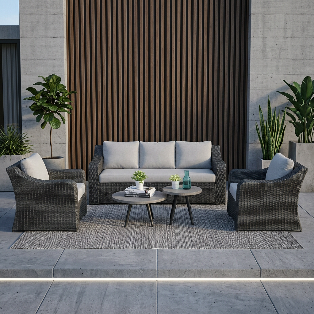 INDIANA SOFA SET – 5 PERSON SETUP (GRC TABLES)